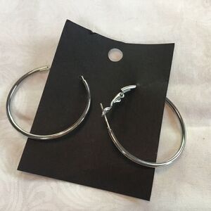 Silvertone Hoop Earrings 